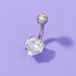 Stainless Steel Heart-shaped Zircon Navel Pin Human Body Piercing Jewelry Woman